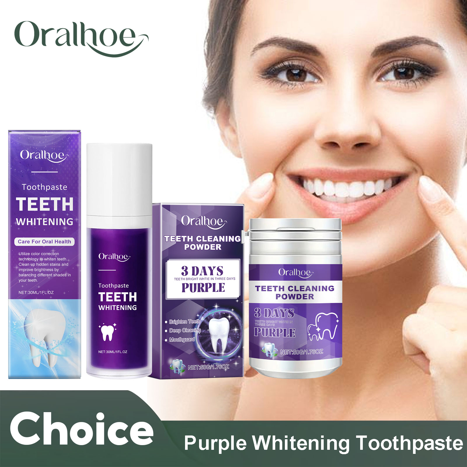 Teeth Whitening Flash - Fioletowy korektor wybielająca pasta do zębów