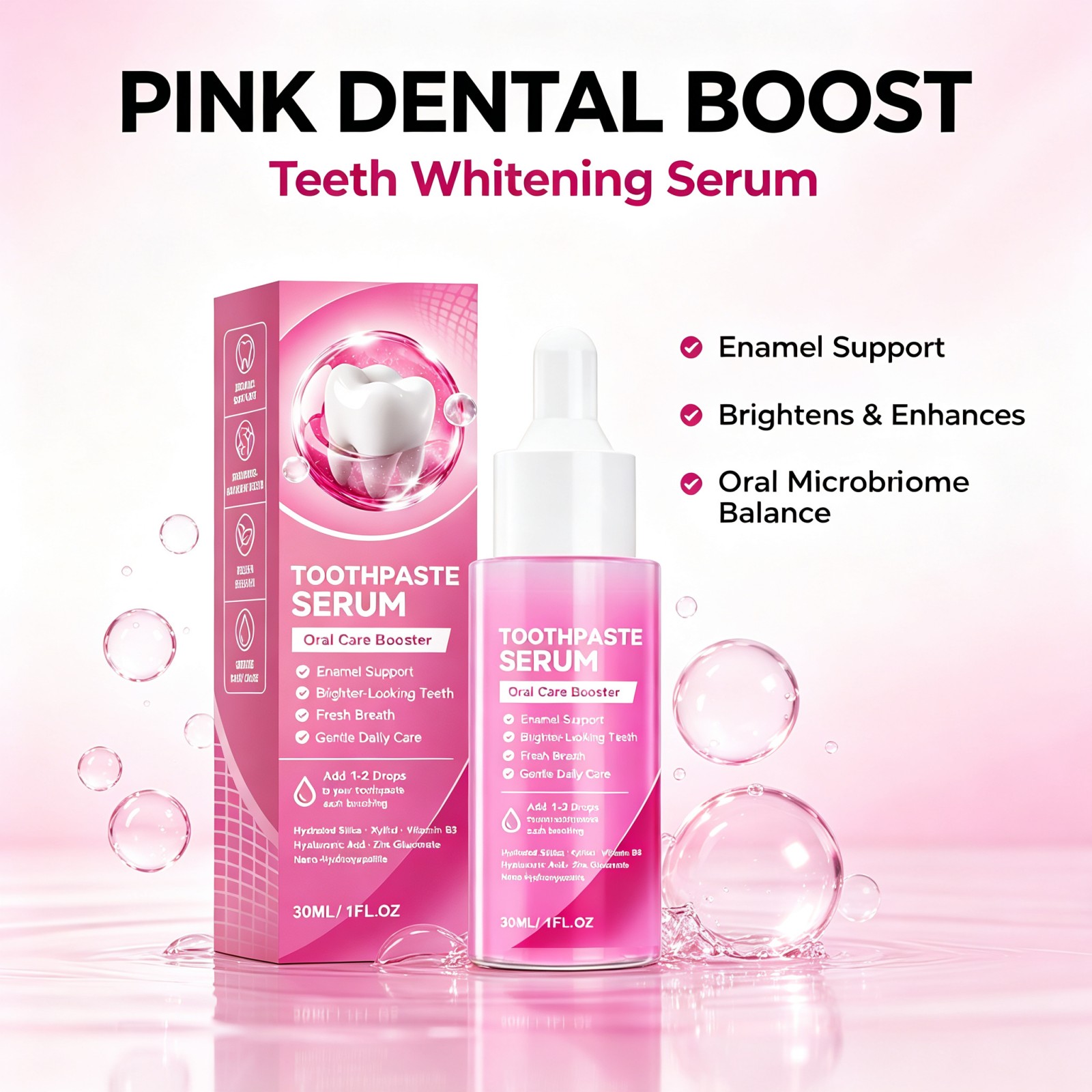 Enamel Repair Serum - Pasta do zębów z nano-hydroksyapatitem, serum