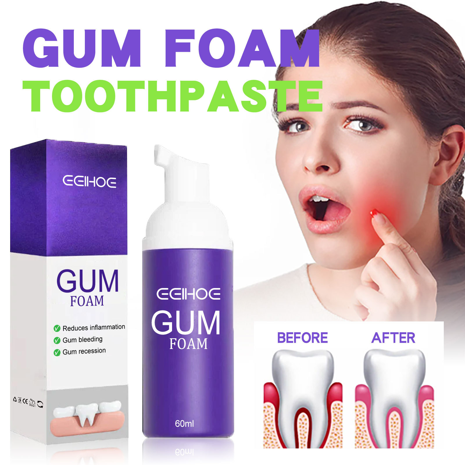 Mus wybielający do zębów 60ml  – Teeth Whitening Mousse recenzja i cena